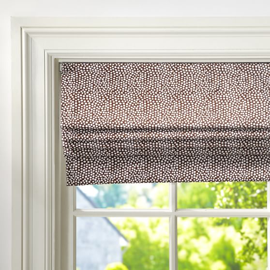 Mini Dot Cordless Roman Shade With Blackout Lining Sale
