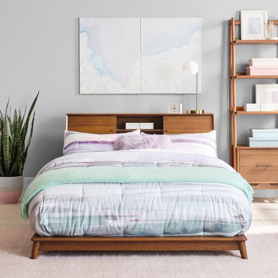 West Elm X Pbt Mid Century Headboard Storage Platform Bed