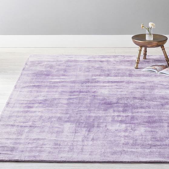 Lavender Solid Viscose Rug Teen Rug Pottery Barn Teen
