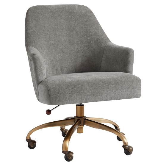 Distressed Velvet Metal Pleated Swivel Desk Chair Pottery Barn Teen