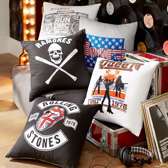 Rolling Stones Bravado Band Art Pillow Cover Pottery Barn Teen