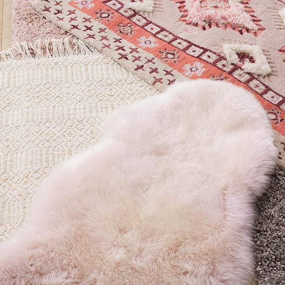 Blush Supersoft Shearling Rug Teen Rug Pottery Barn Teen