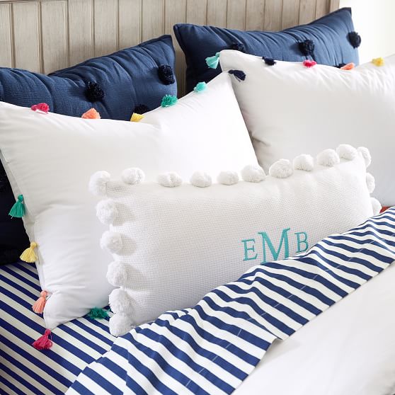 Pom Pom Organic Pillow Cover Teen Throw Pillow Pottery Barn Teen