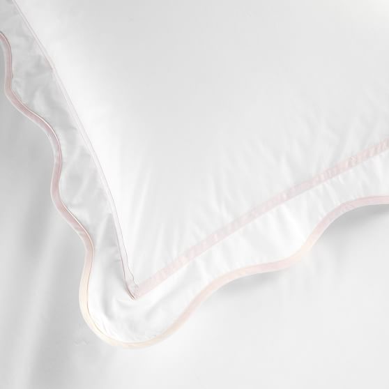 Classic Scallop Trim Organic Duvet Cover Sham Pottery Barn Teen