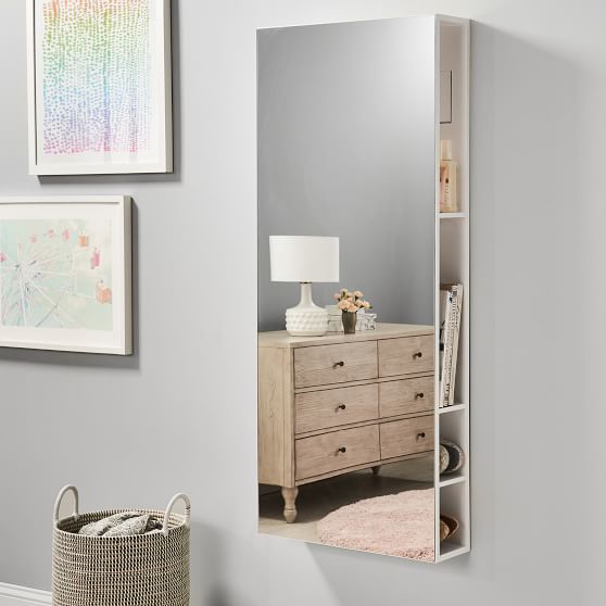 Full Length Mirror With Storage Pottery Barn Teen