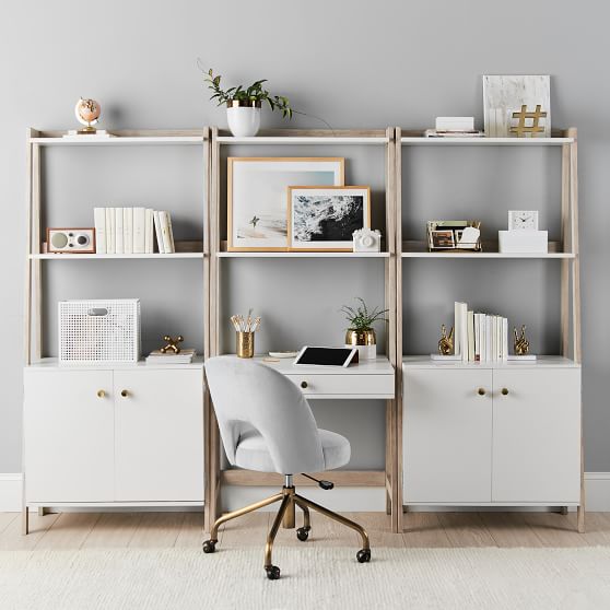 Wall Teen Desk Wide Bookcase With Cabinet Set Pottery Barn Teen