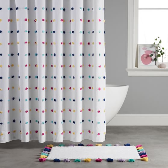 Tufted Dot Shower Curtain Pottery Barn Teen
