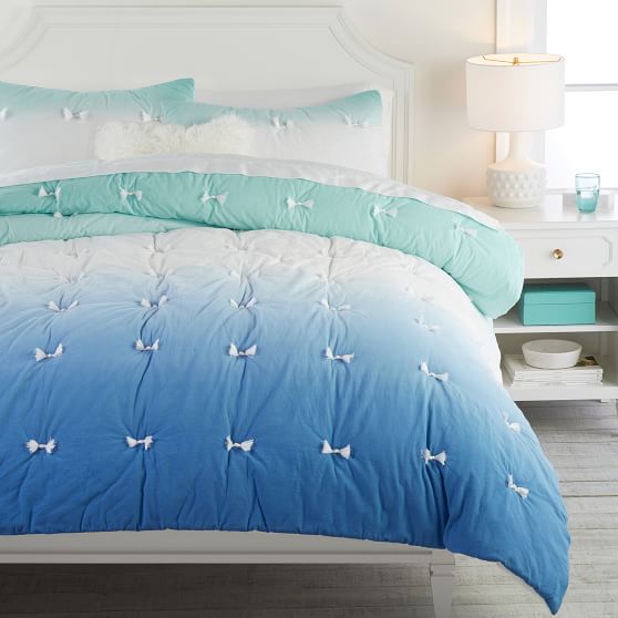 Dip Dye Pom Girls Quilt Sham Pottery Barn Teen
