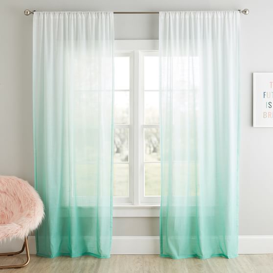 Ombre Sheer Curtain Panel Pottery Barn Teen