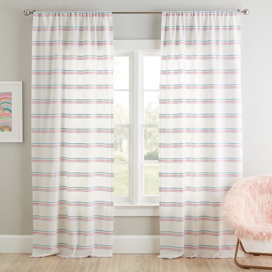 Rainbow Stripe Sheer Curtain Set Pottery Barn Teen