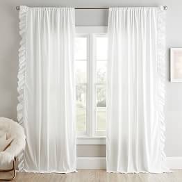 White Ruffle Curtains Pottery Barn Teen