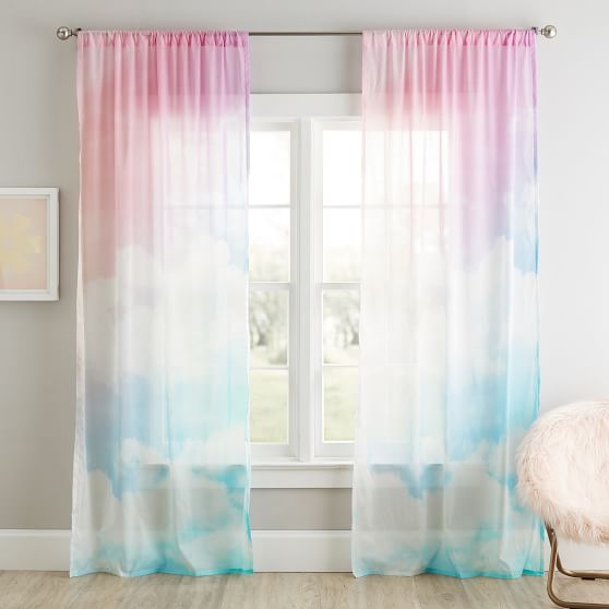 Rainbow Sky Sheer Curtain Panel Pottery Barn Teen