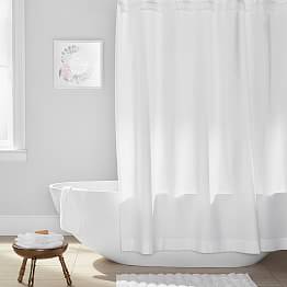 White Cotton Shower Curtain Pottery Barn Teen