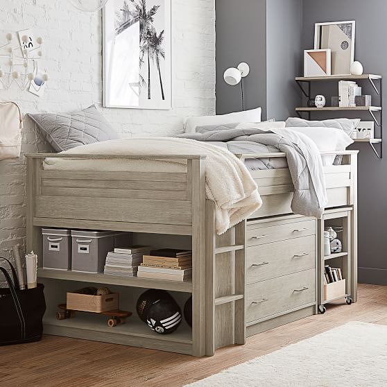 Sleep & Study® Low Loft Bed Set | Pottery Barn Teen