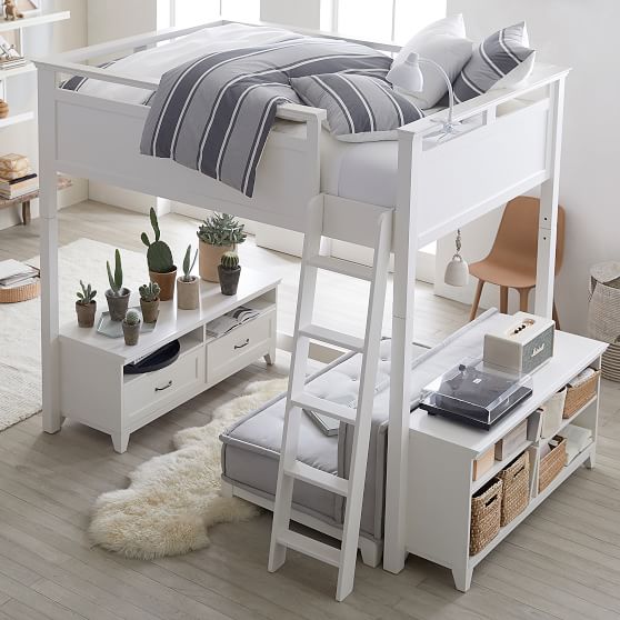Hampton Convertible Loft Bed With Cushy Loveseat Pottery