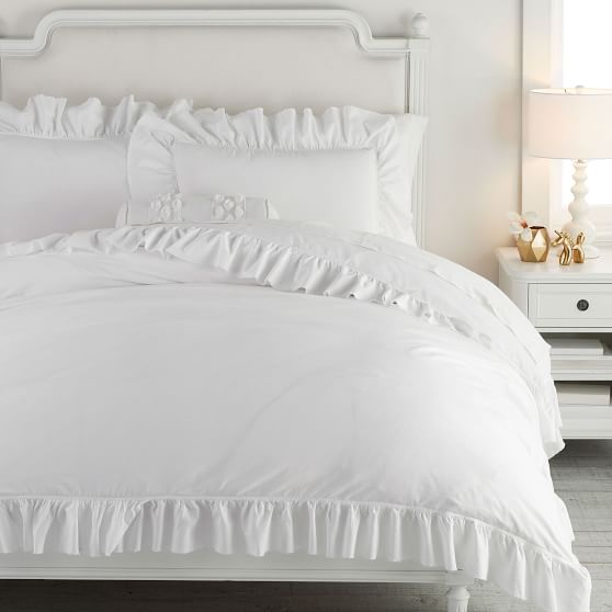 Washed Cotton Ruffle Organic Girls Duvet Cover Pottery Barn Teen
