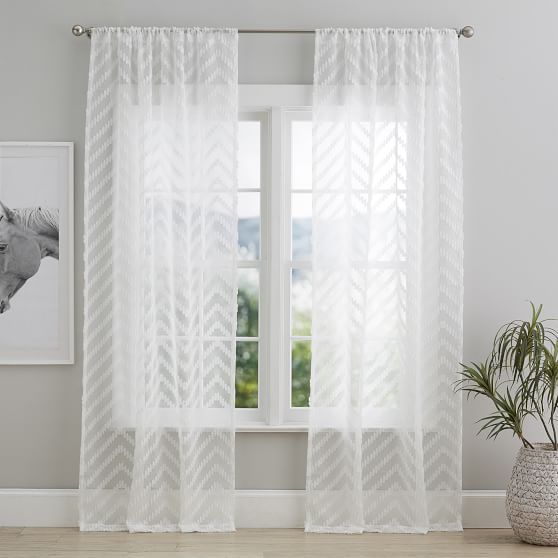 Chevron Sheer Curtain Teen Curtains Pottery Barn Teen