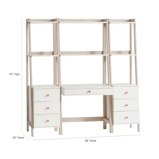 Wall Teen Desk Narrow Bookcase With Drawers Set Pottery Barn Teen
