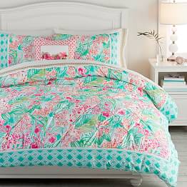 Green Patterned Bedding Pottery Barn Teen