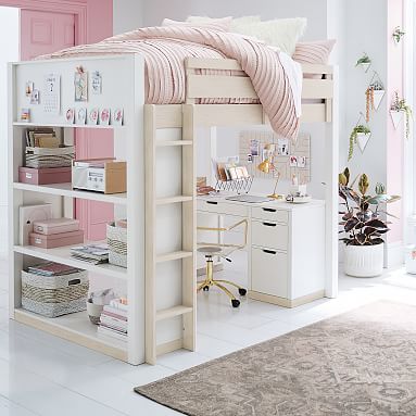 Rhys Loft Bed With Desk Set Pottery Barn Teen