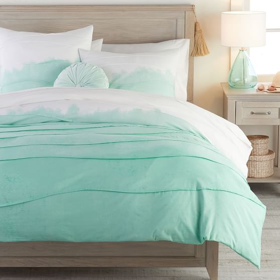 Kelly Slater Ombre Pleated Organic Duvet Cover Sham Pottery