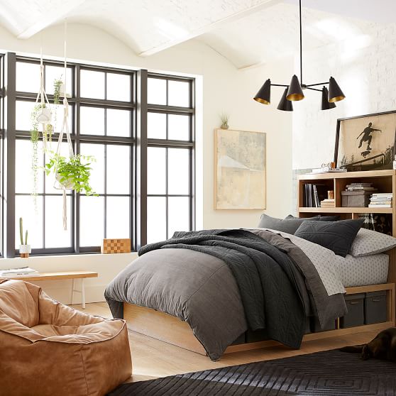 Vegan Leather Caramel Modern Lounger Pottery Barn Teen