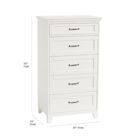 Hampton 5 Drawer Tall Dresser Pottery Barn Teen Hampton 5 Drawer Tall Dresser Pottery