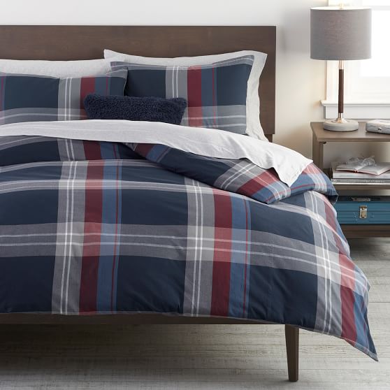 Walker Plaid Boy S Duvet Cover Sham Pottery Barn Teen