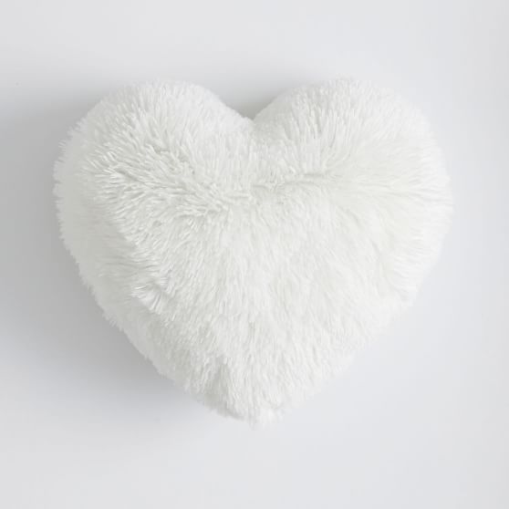 Fluffy Luxe Heart Pillow Pottery Barn Teen
