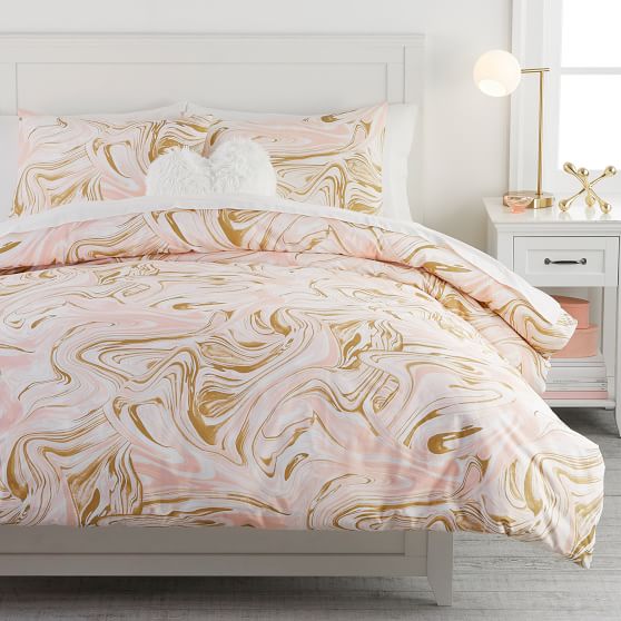 Metallic Marble Duvet Cover Sham Pottery Barn Teen