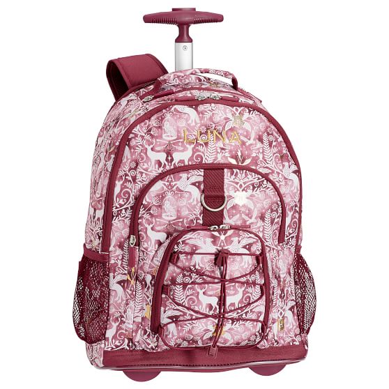 Burgundy HARRY POTTER™ Magical Damask Rolling Backpack For Teens