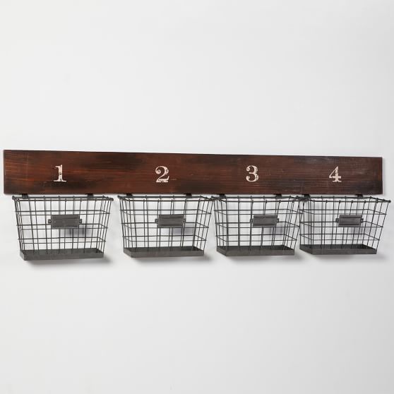 Wood And Wire Wall Multi Basket Pottery Barn Teen - Metal Basket Wall Shelf Wood And Wire Wall Multi Basket Pottery Barn Teen - Metal Basket Wall Shelf