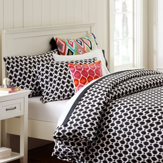 Ikat Dot Organic Girls Duvet Cover Pillowcases Pottery Barn Teen