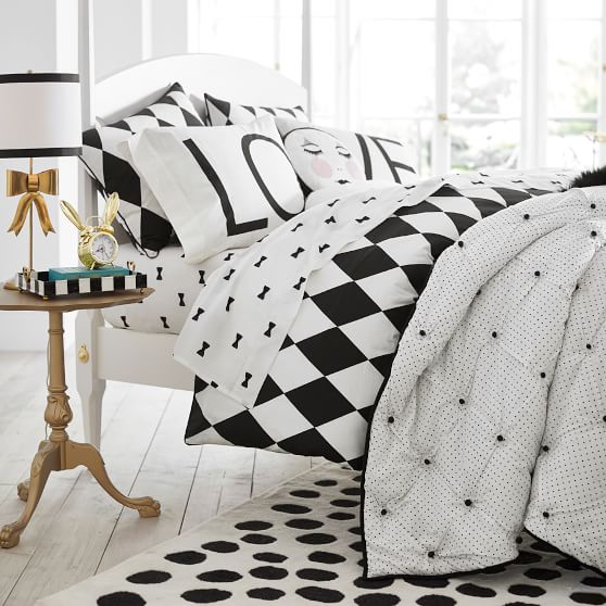 Girls Duvet Cover Black White Sale Pottery Barn Teen