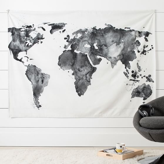 world map tapestry urban outfitters