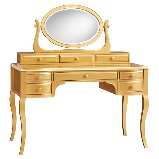 The Emily Meritt Gold Lilac Desk Vanity Mirror Hutch Meritt Gold Lilac Desk Vanity Mirror