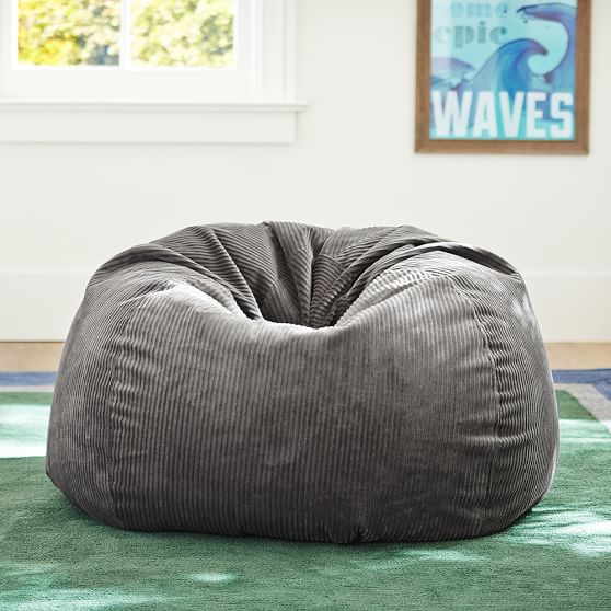 Charcoal Wide Wale Cord Bean Bag Chair Pottery Barn Charcoal Wide Wale Cord Bean Bag Chair