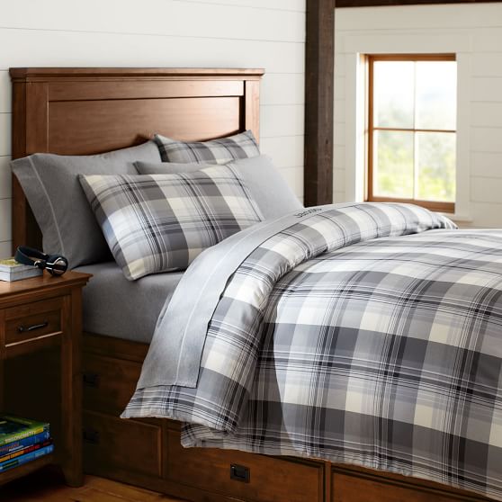 Field House Plaid Boys Duvet Cover Sham Blue Green Sale