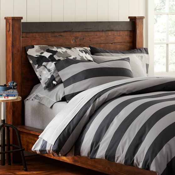 Rugby Stripe Boys Duvet Cover Pillowcases Sale Pottery Barn Teen