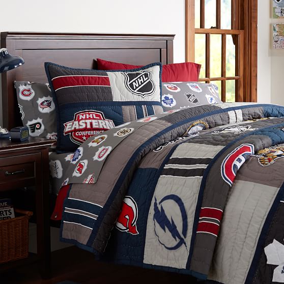 NHL® Patchwork Boy's Quilt + Sham Pottery Barn Teen
