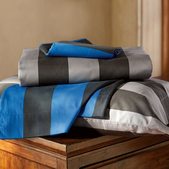 Rugby Stripe Boys Duvet Cover + Pillowcases Sale Pottery Barn Teen