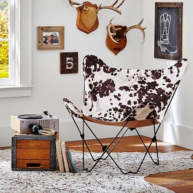 Junk Gypsy Faux Cowhide Butterfly Chair Pottery Barn Teen