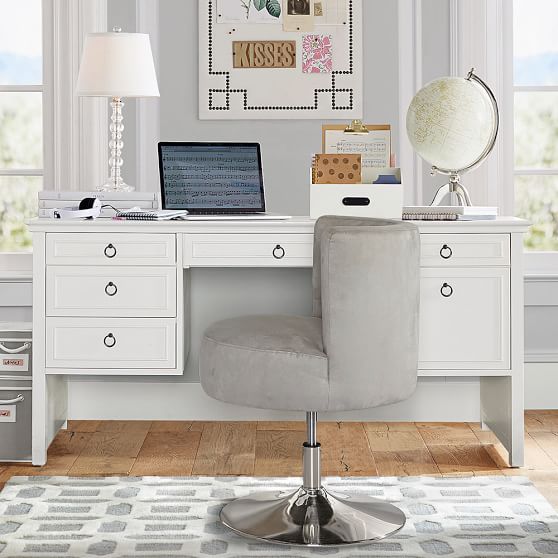 Elsie Storage Desk Simply White Sale Pottery Barn Teen