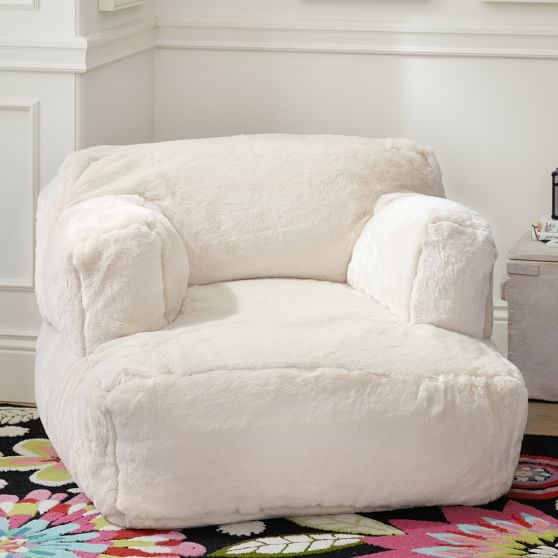 Ivory Polar Bear FauxFur EcoLounge Chair Pottery Barn Teen