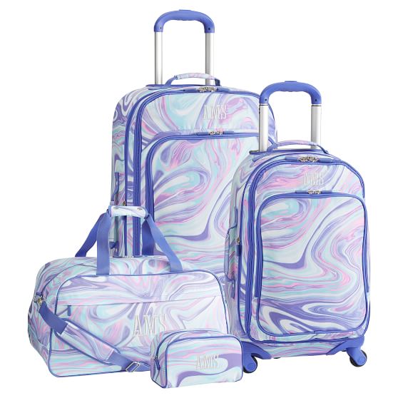 Pink & Purple Marble Luggage Bundle Set of 4 Teen Luggage Pottery