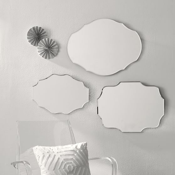 Frameless Mini Decorative Mirrors Set Of 3 Pottery Barn Frameless Mini Decorative Mirrors Set