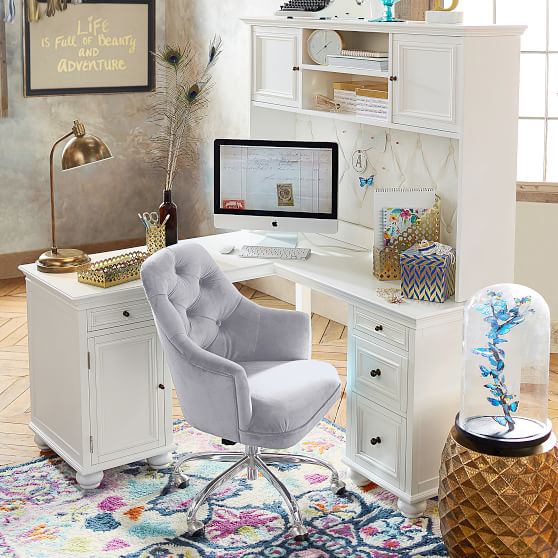 Twill Tufted Desk Chair Teen Desk Chair Pottery Barn Teen