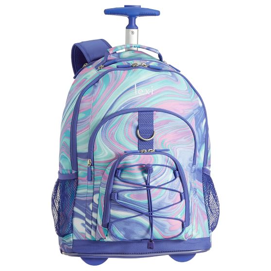 Pink/Purple Marble Rolling Backpack For Teens Pottery Barn Teen