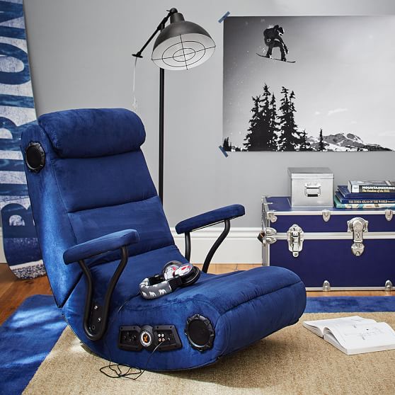 Navy Suede Gaming Chair | Pottery Barn Teen