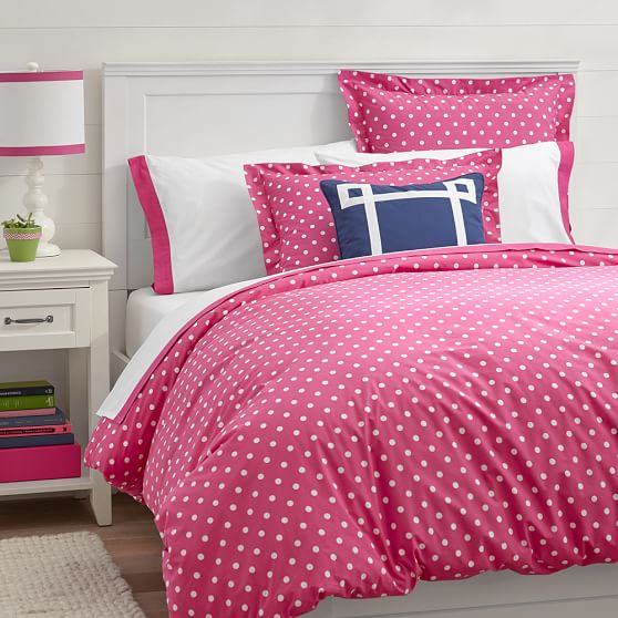 Pink Magenta Dottie Teen Duvet Cover Sham Pottery Barn Teen